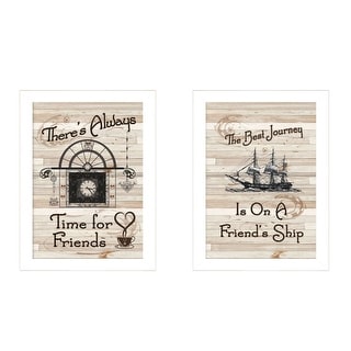 Set Of Two Friendship Journey 3 White Framed Print Wall Art - Bed Bath ...