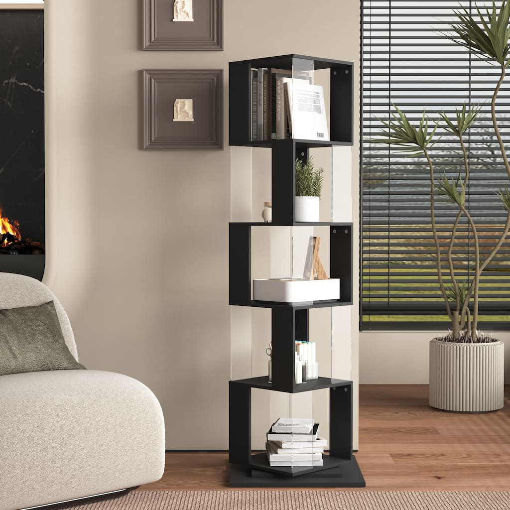 Floor Rack Simple Bookcase with Acrylic plate Student Multi-Function Creative Bookshelf for Living Room