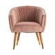 preview thumbnail 1 of 1, Rosslyn Pink Velvet Barrel Chair - 29.5"H x 27.5"W x 26.4"D