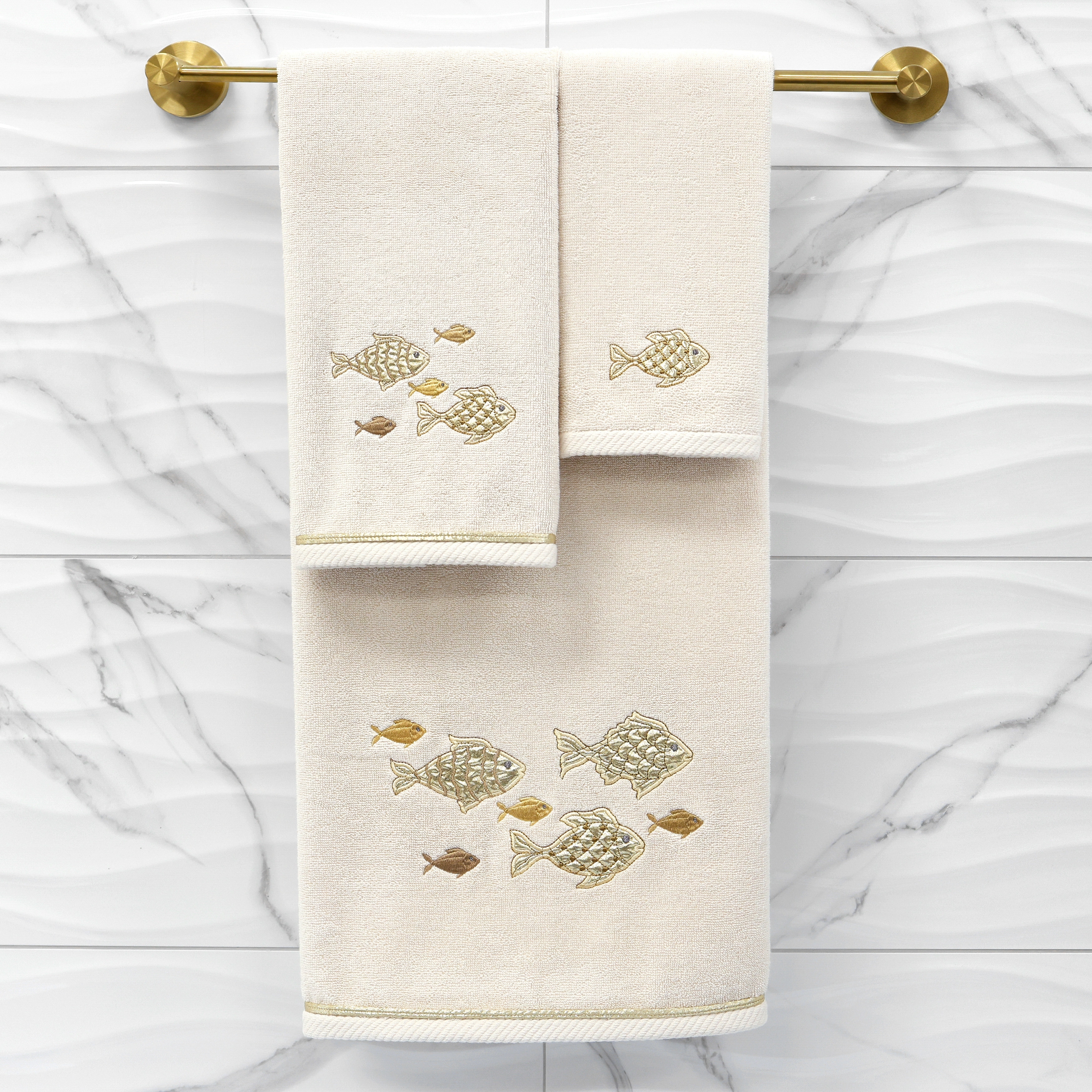 Authentic Hotel and Spa Turkish Cotton Figi 2PC Embellished Bath