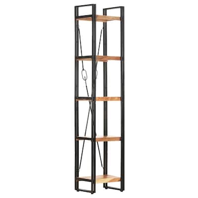 vidaXL 5-Tier Bookcase 15.7"x11.8"x70.9" Solid Acacia Wood