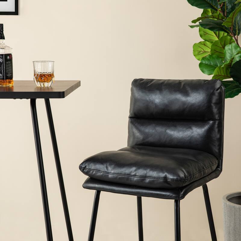 Glitzhome Industrial Modern Set of 3 Pub Table Set with 41"H Square Bar Table and Stools