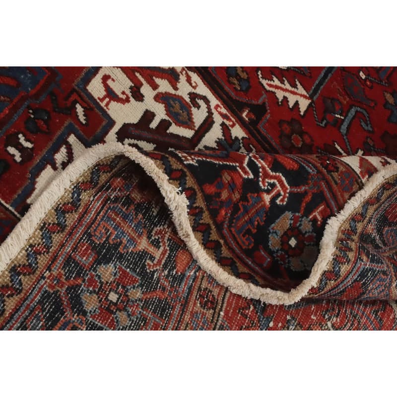 Hand Knotted Oriental 100% Wool Carpet Traditional Medallion Red Heriz Area Rug - 11' 3'' X 8' 4''