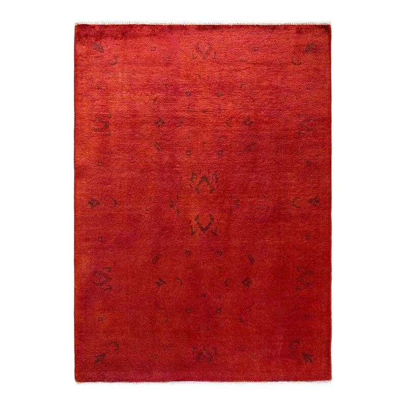 Vibrance, One-of-a-Kind Hand-Knotted Area Rug - Orange, 4' 2" x 5' 7" - 4' 2" x 5' 7"
