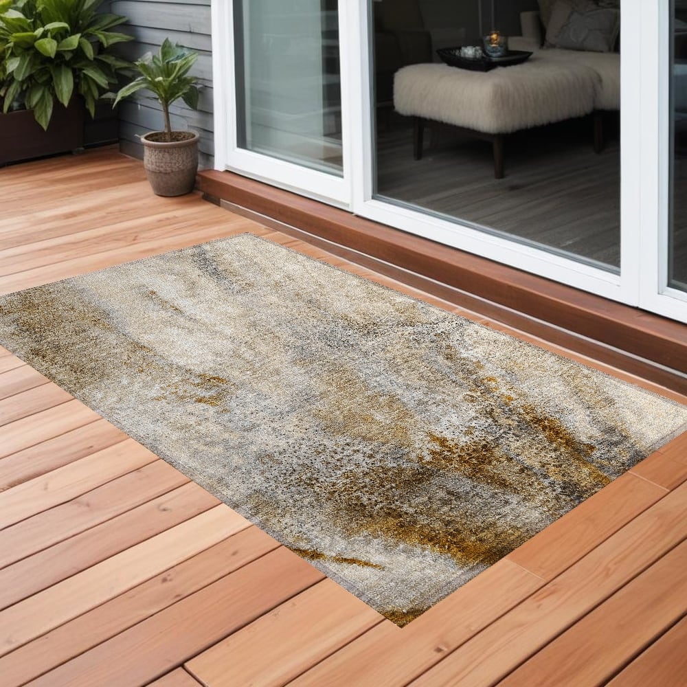 Varo Artistic Abstract Weather Resistant Current & Stylish Outdoor Rug