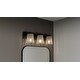 preview thumbnail 7 of 5, Gray 3-Light Matte Black Bath Light