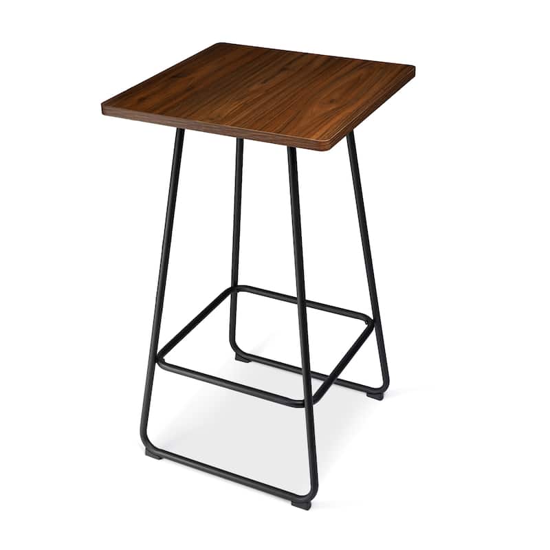 Glitzhome 41"H Industrial Modern Square Wood Top Bar Height Pub Tables