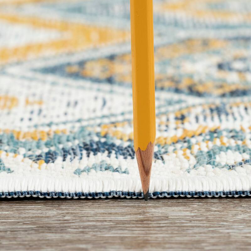 Alfresco Nautical & Coastal Geometric Reversible Indoor/Outdoor Area Rug
