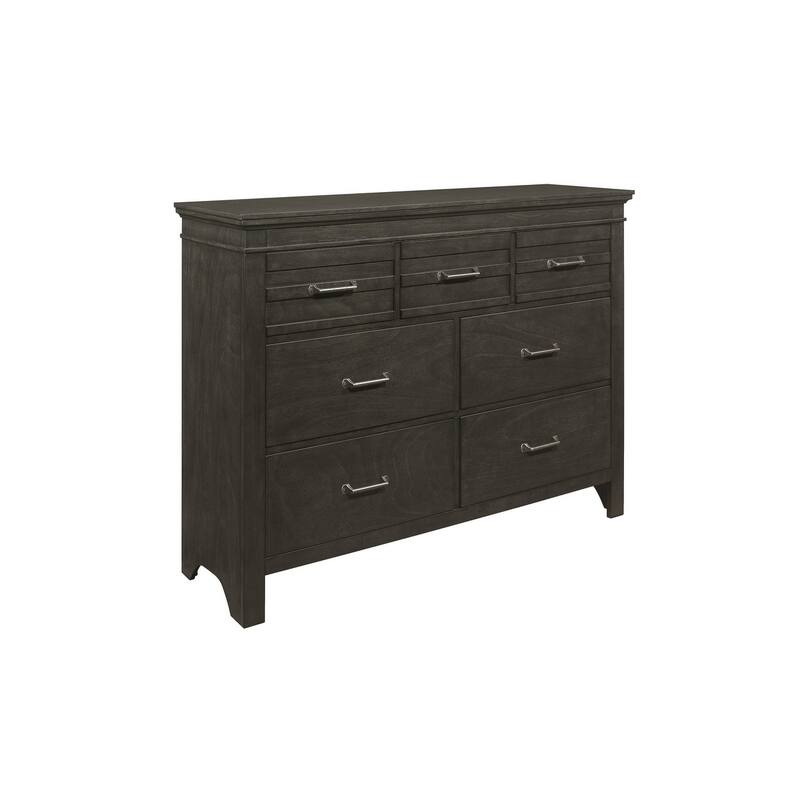 Hyacinthe 6 Piece Farm Charcoal Gray Modern Panel Bedroom Set