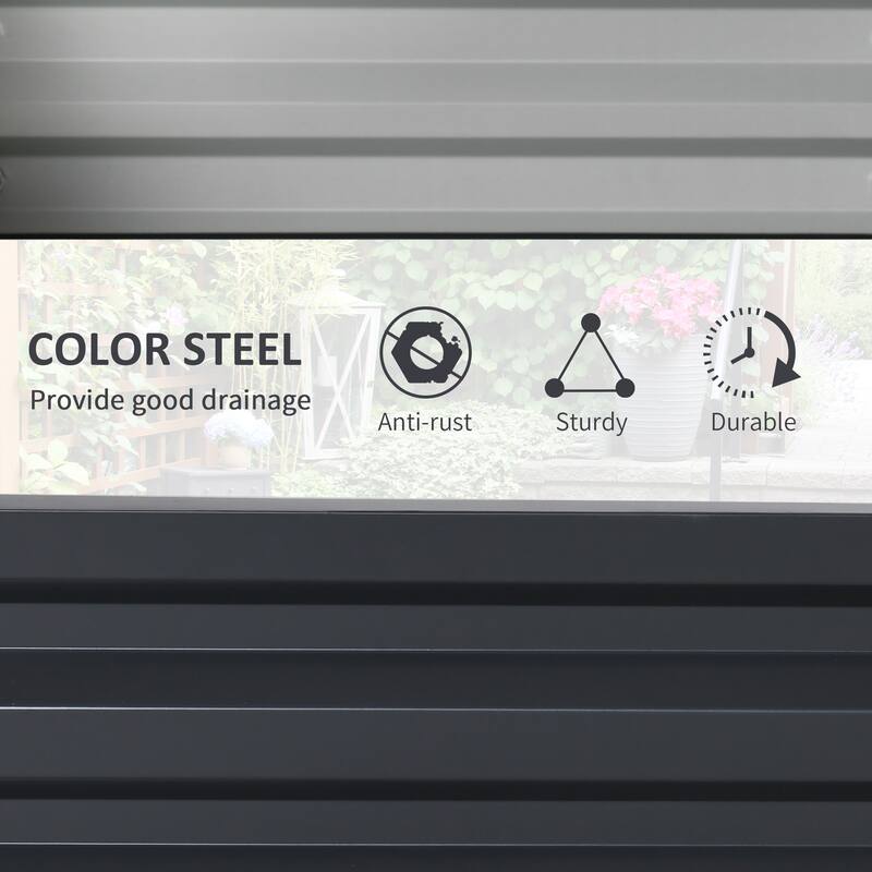 Outsunny Raised Garden Bed Box with Weatherized Steel Frame for Vegetables, Flowers, Plants and Herbs