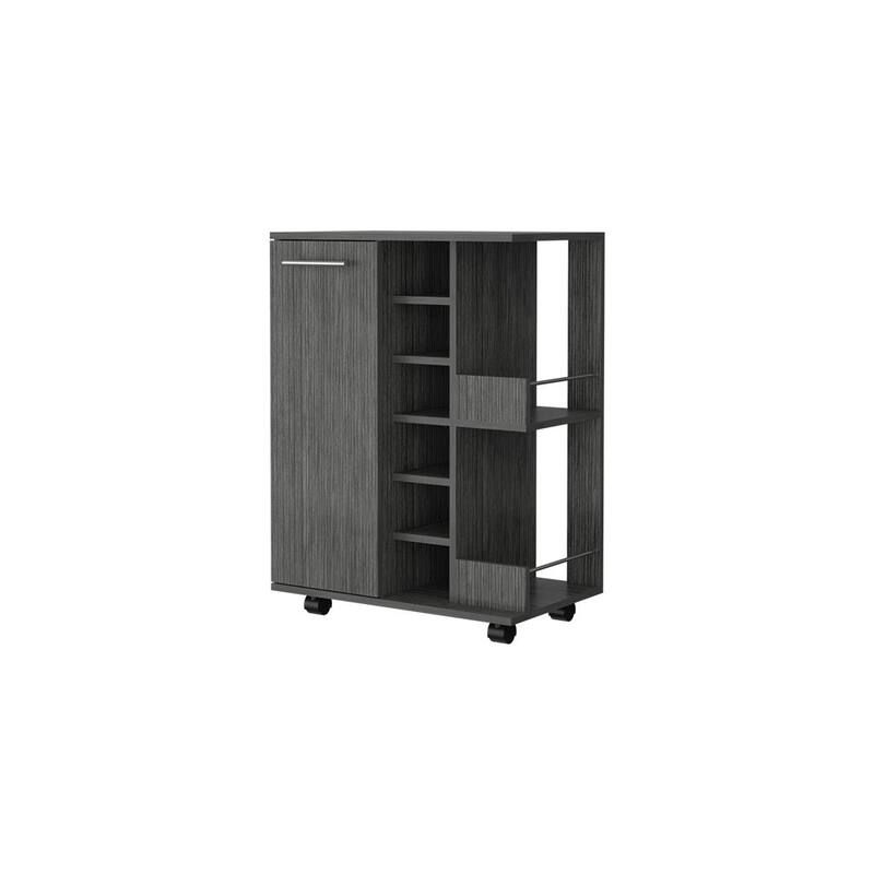 FM Furniture Tennessee Bar Cart, One Cabinet With Division,Black - N/A