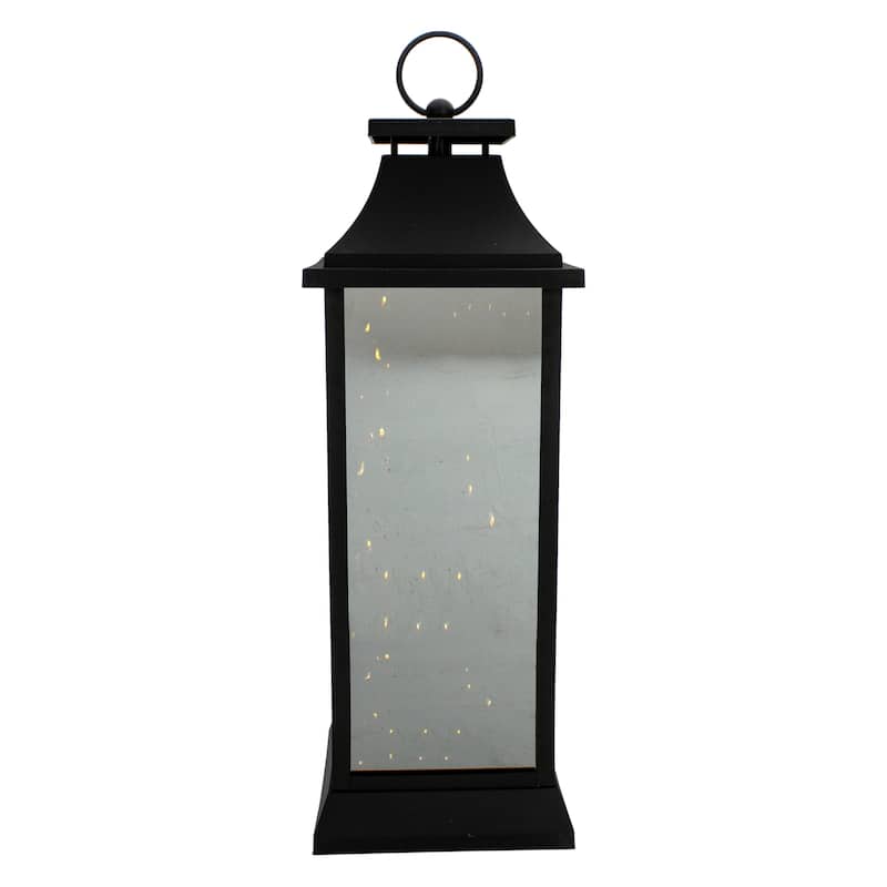 LED Lighted Flickering Lantern - 19" - Warm White Lights - Black