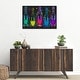 preview thumbnail 46 of 64, Luminous Party Champagne, Colorful Party Bubbles Modern Black Canvas Wall Art Print for Dining Room