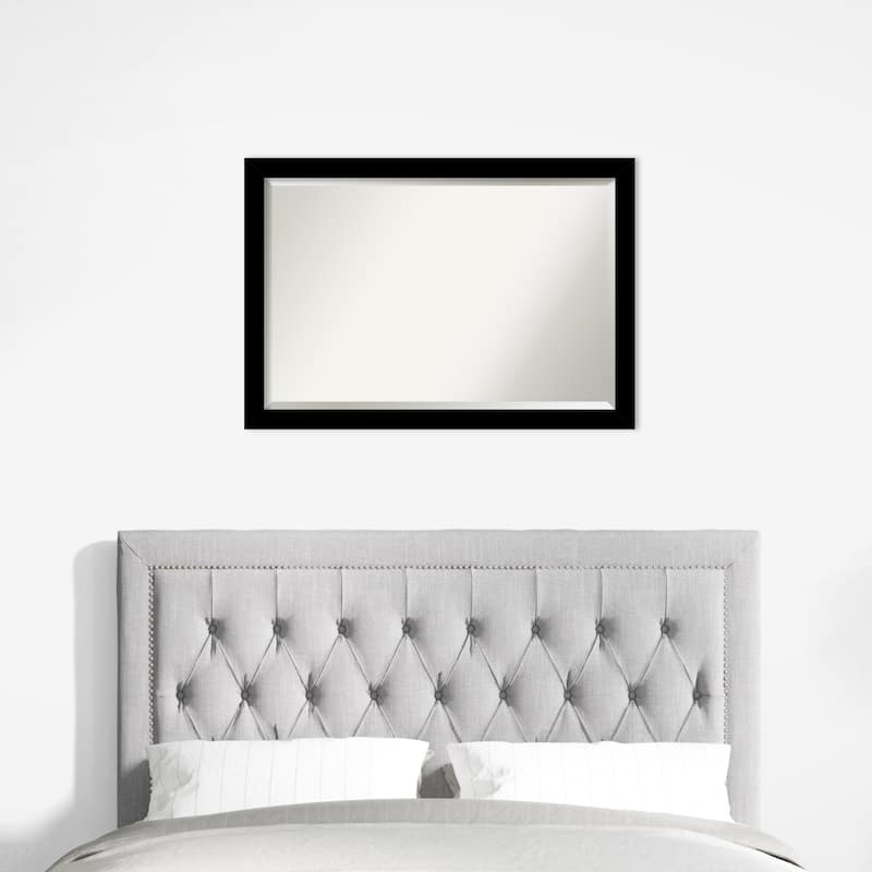 Brushed Beveled Framed Wall Mirror - Brushed Black