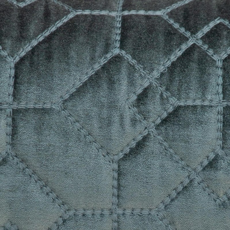 Navy Quilted Velvet Geo Lumbar Decorative Pillow