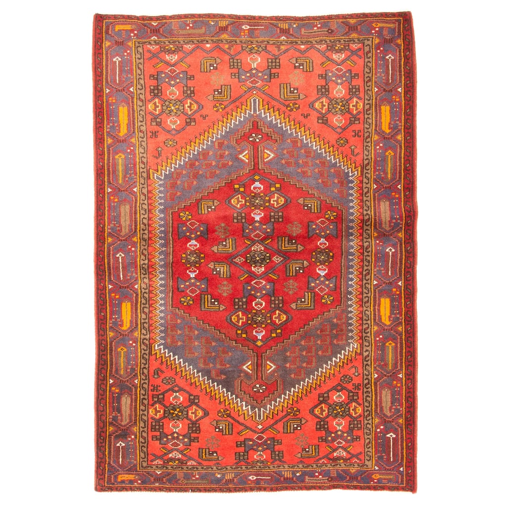 ECARPETGALLERY Hand-knotted Andelz Red Wool Rug - 4'3 x 6'4
