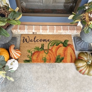 Welcome Pumpkin Fall Coir Door Mat (18
