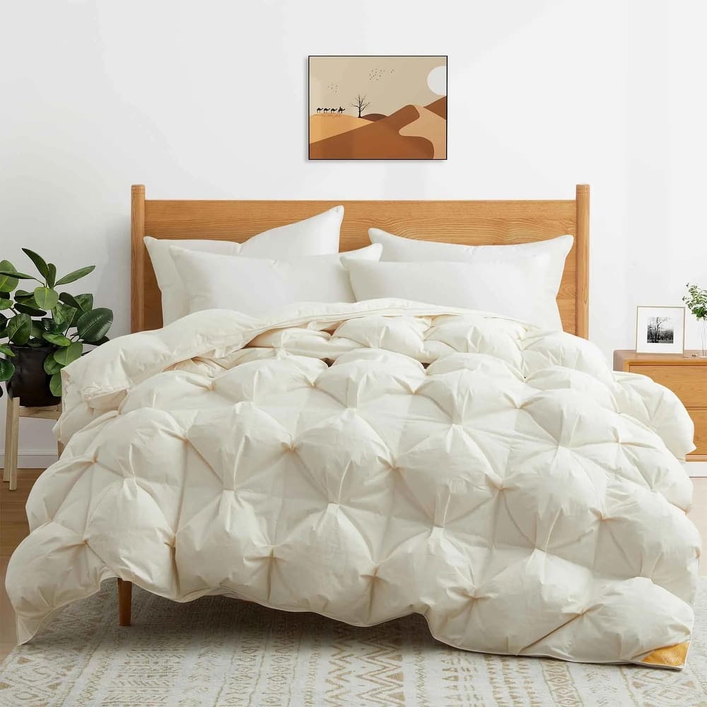 All Season Luxurious Organic Cotton 90% Down Puff Comforter