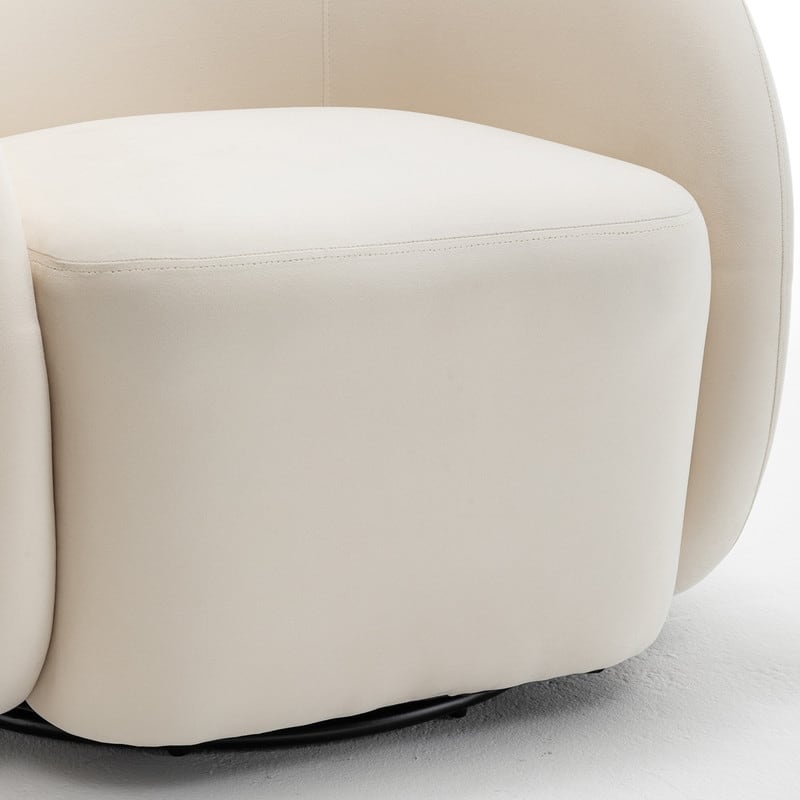 SEYNAR Modern Glam Velvet Upholstered 360 Degree Swivel Accent Armchair