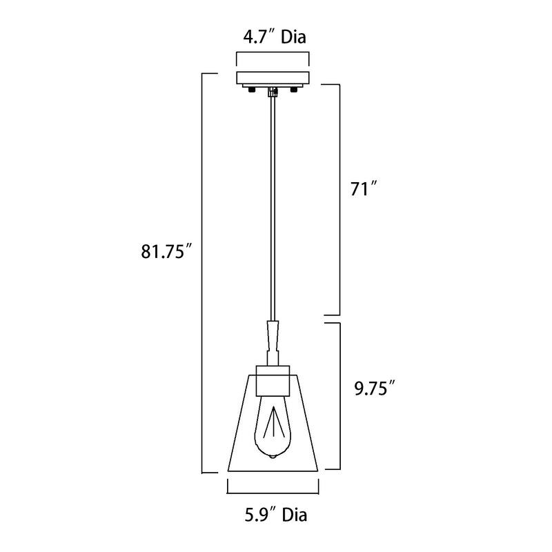 Briarwood 5.9 in. 1-Light Pendant with Clear Cone Glass Shade