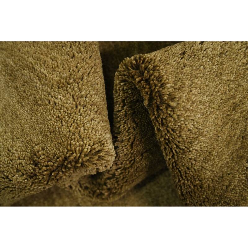 Hand Knotted Oriental 100% Wool Carpet Modern Solid Green Gabbeh Area Rug - 6' 0'' X 4' 0''