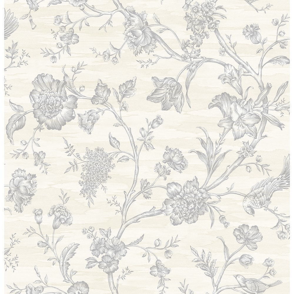 Seabrook Designs Stoney Brook Floral Unpasted Wallpaper