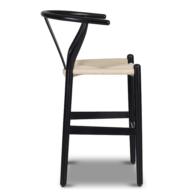 Poly & Bark Weave 23.5" Seat Height Counter Stool - Solid Wood with Woven Seat