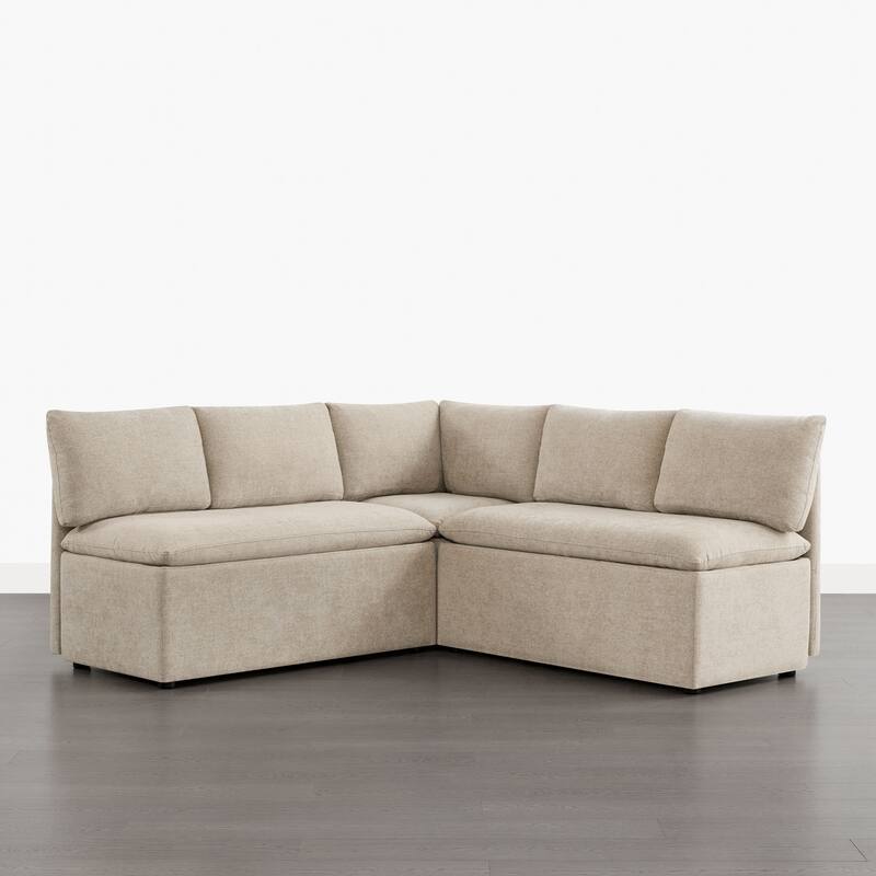 Spruce & Spring Modern 74" L-Shaped Dining Bench with Storage, Corner Breakfast Nook Banquette Bench