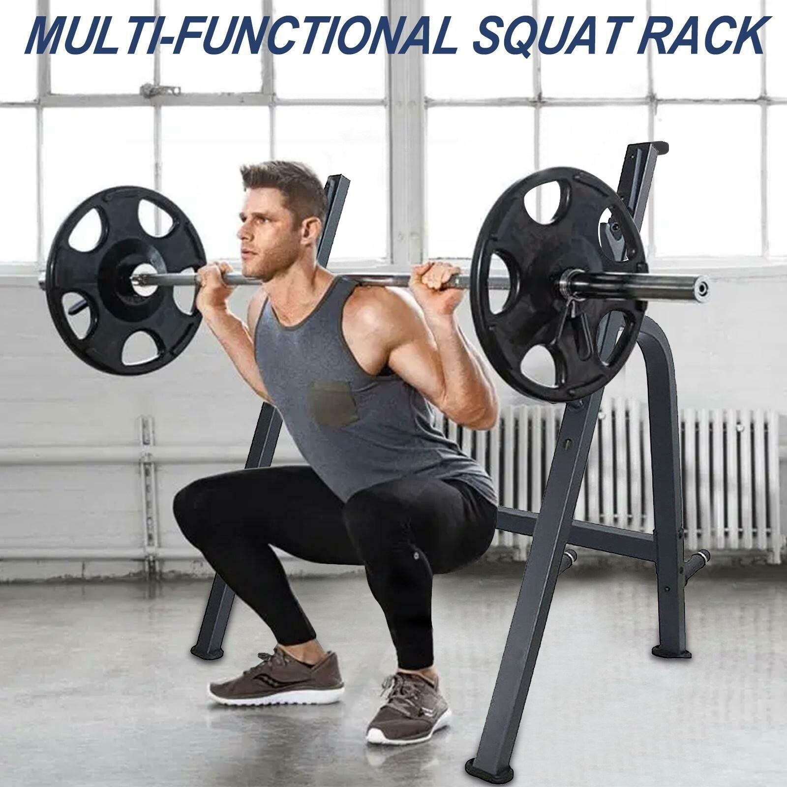 Olympic Squat Rack Power Stands Barbell Adjustable Press Weight Home Squat Multi-Function Push Portable - 36855000