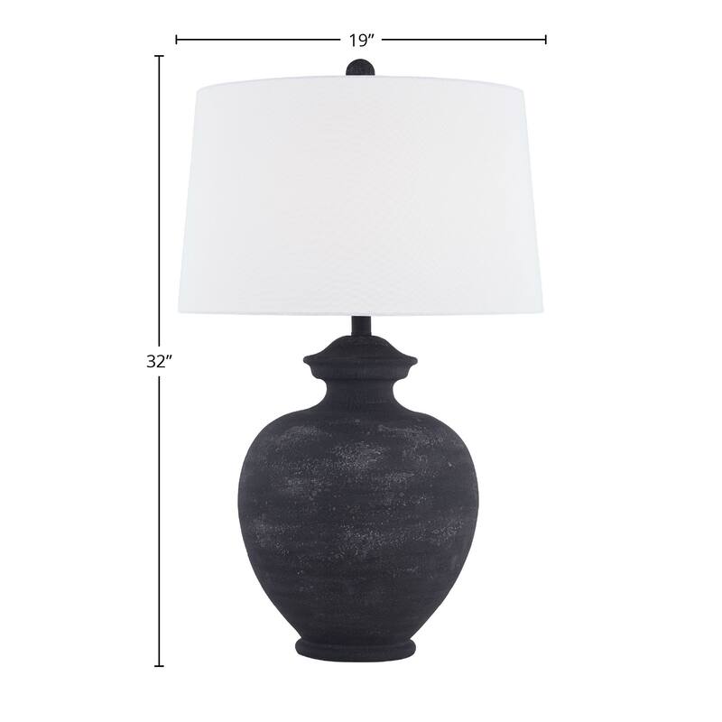 Memphis 32" Table Lamp with Linen Shade, Black