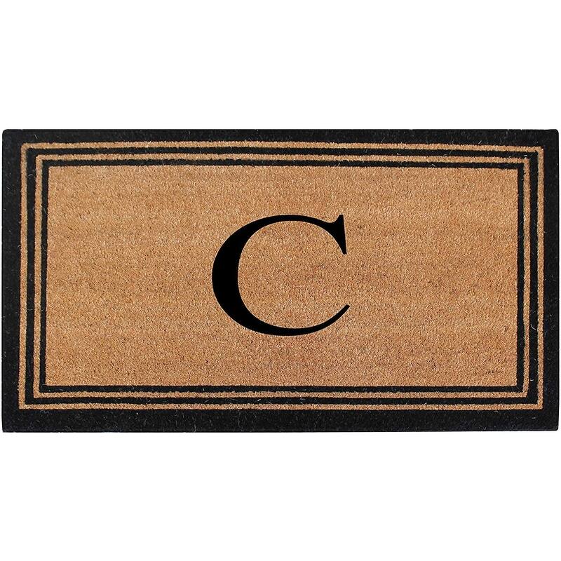 Pure Natural Coir Doormat with Heavy Duty PVC Backing,0.75 Inch Pile Height, Perfect for Outdoor Use - 24" X 39" - C