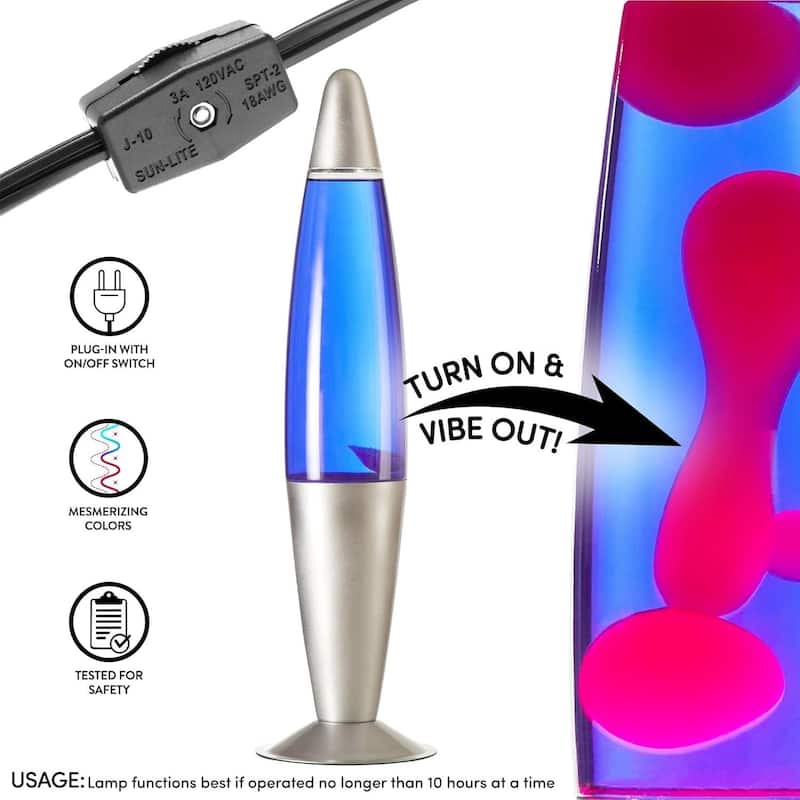 Urban Lifestyle Wax Motion Volcano Lamp Retro Mood Light for Bedroom Living Room or Teen Décor