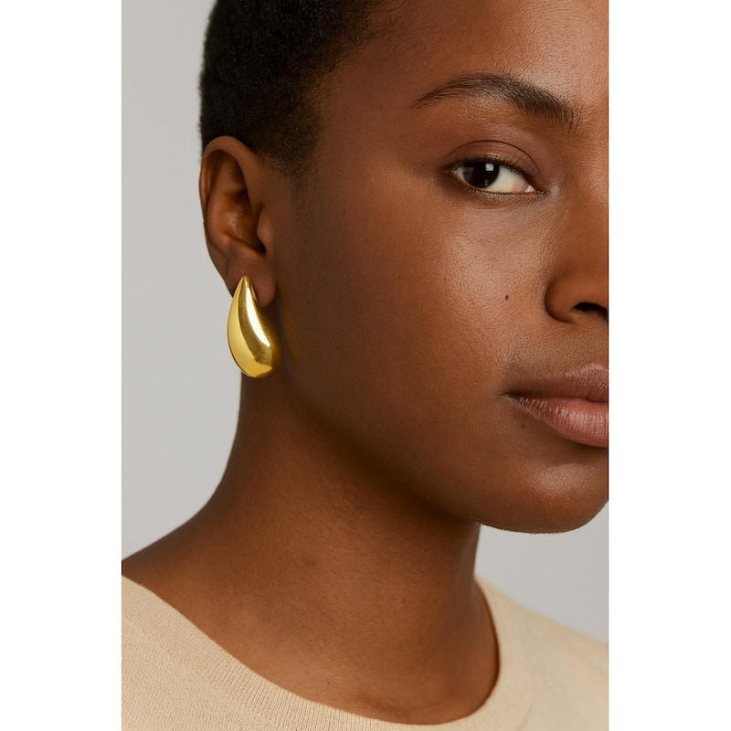 Polished Teardrop Stud Earrings