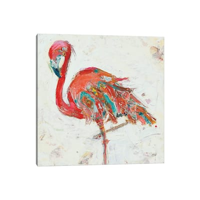 iCanvas "Flamingo on White" by Kellie Day Canvas Print