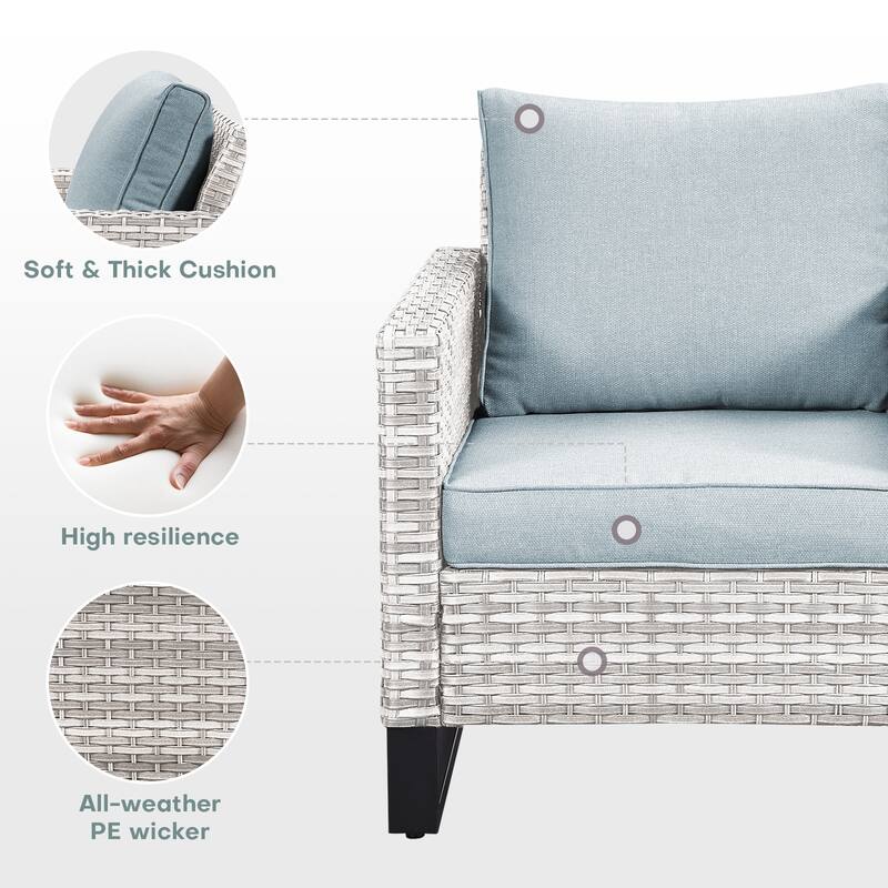 Gymojoy Outdoor PE Wicker Chairs with Table Weather-resistance