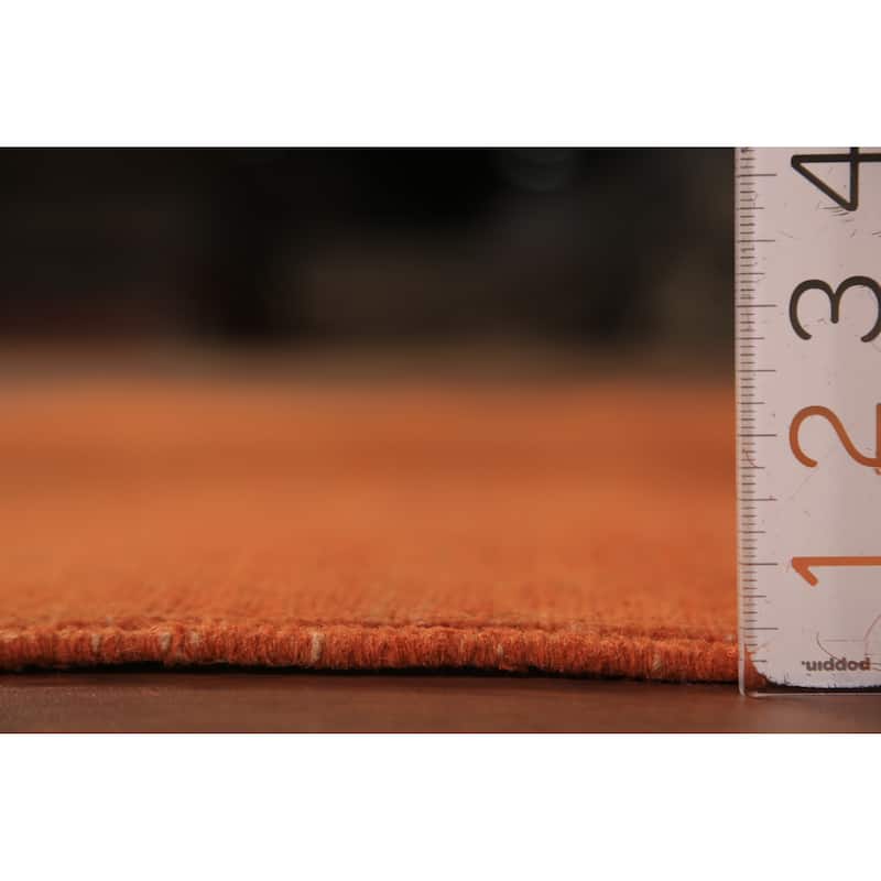 Solid Gabbeh Modern Rug Hand-Knotted Oriental Wool Carpet - 4'2" x 5'10"