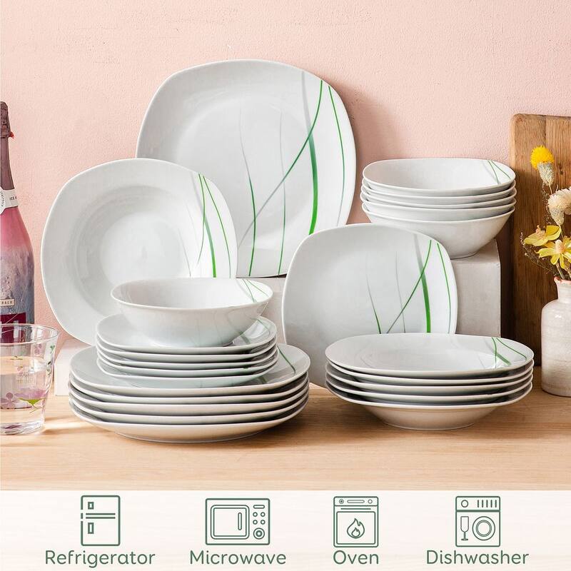 VEWEET Aviva Porcelain Dinnerware Set (Service for 6)