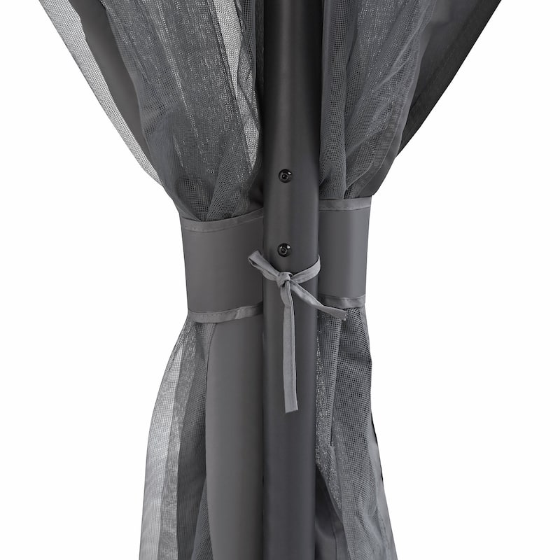 10"x10"/10"x12" Outdoor Gazebo Tent with Double Roof and Mosquito Netting