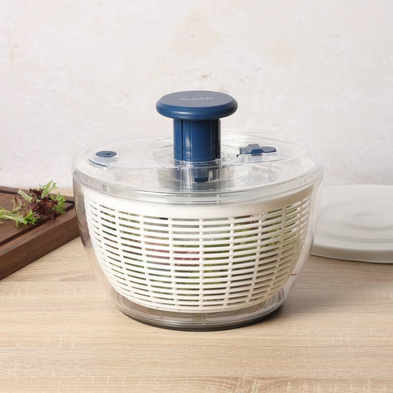Sur La Table Kitchen Essential 6.3 Qt Salad Spinner, Fruit Wahser, Fruit Washing Bowl with Strainer, Vegertable Cleaner