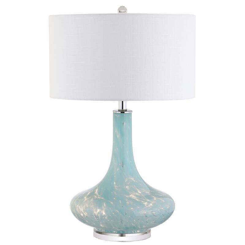 Olivia 29" Glass/Acrylic LED Table Lamp, Ice Blue by JONATHAN Y