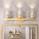 preview thumbnail 16 of 64, Acroma Modern Bathroom Vanity Light Art Glass Wall Sconce 3-light/Gold