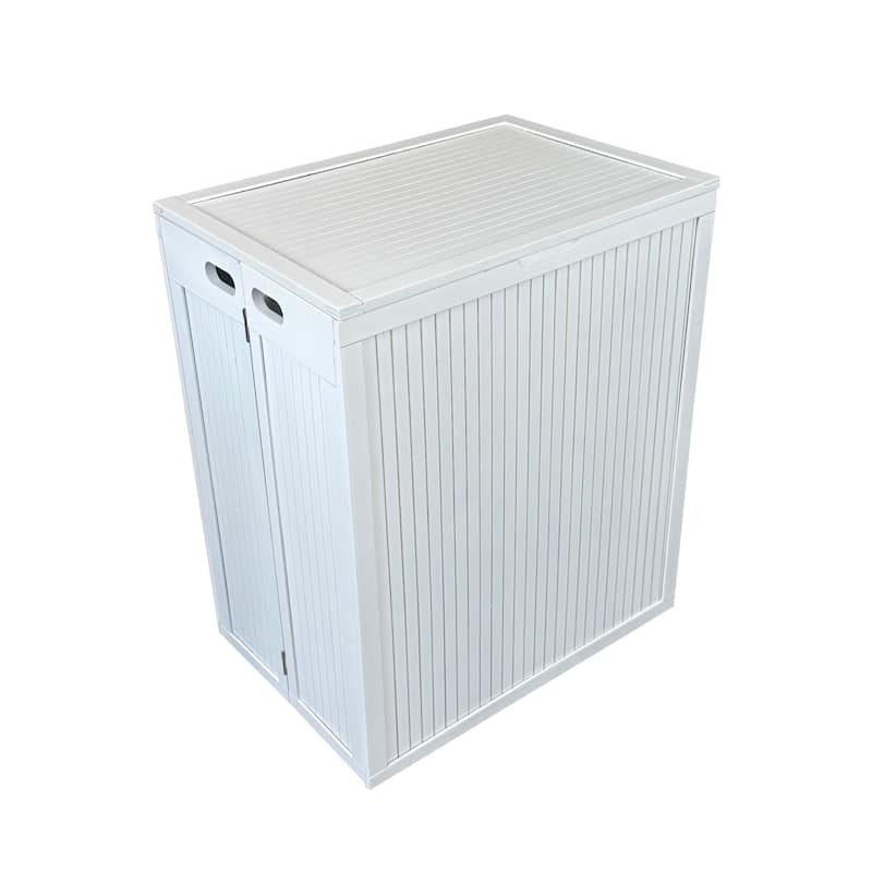 Solid Bamboo Folding Clothes Hamper w/ Removable Laundry Bag
