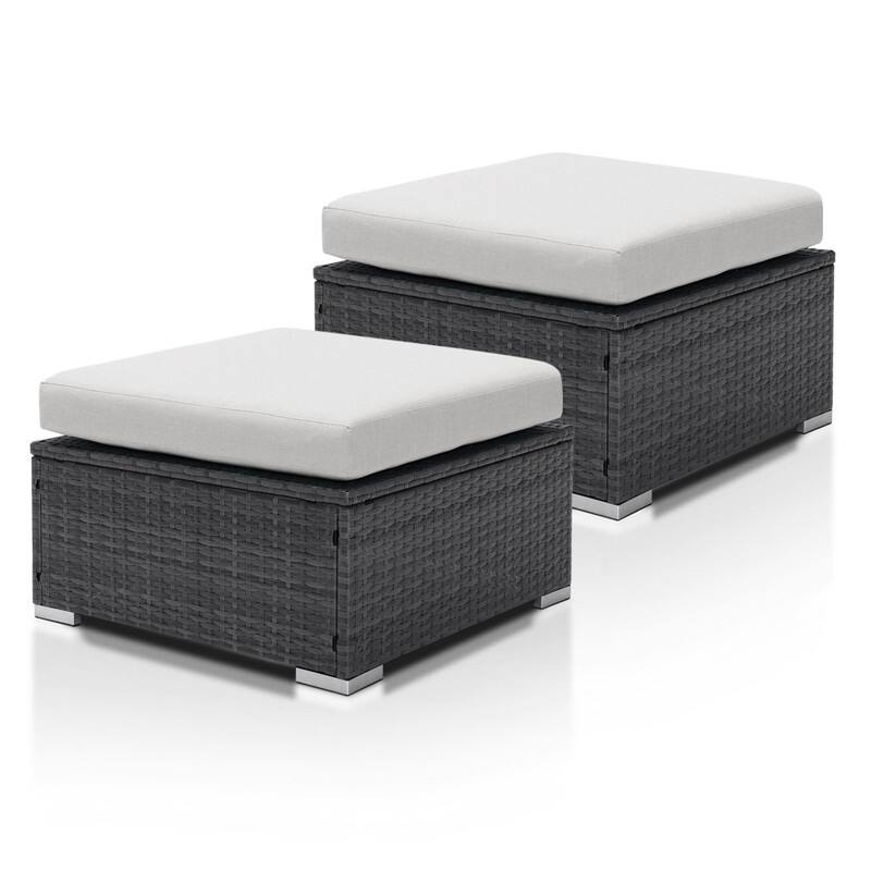 FINCATI Outdoor Sectional Conversation Set, 500 lbs Wicker Deep Seating Set, Loveseat/ Corner/ Ottoman Selectable
