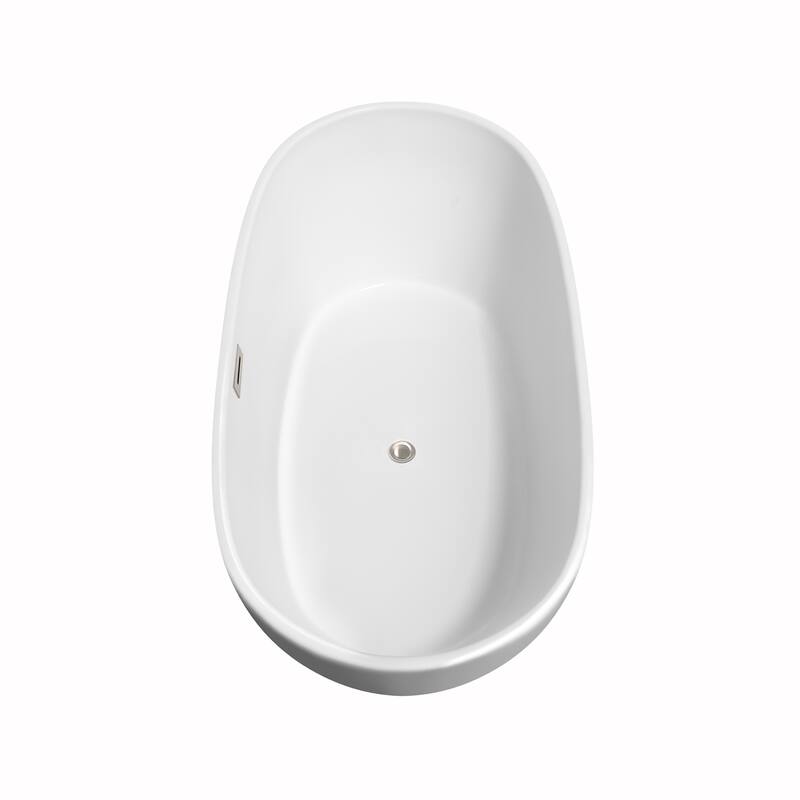 Wyndham Collection Rebecca 60-inch White Freestanding Soaking Bathtub