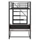 preview thumbnail 11 of 12, Twin Metal Loft Bed with Bench and Storage Staircase, Full Guardrails, Black