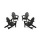 preview thumbnail 16 of 14, POLYWOOD 4-Piece Classic Adirondack Conversation Set Black