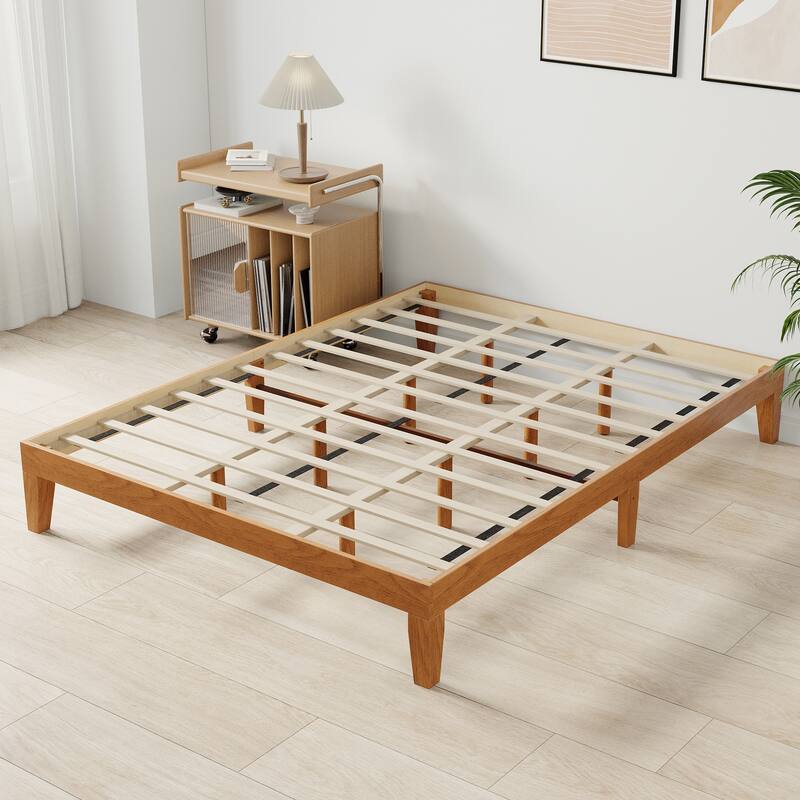 12" Wood Platform Bed Frame - California King, No Box Spring, Easy Assembly​