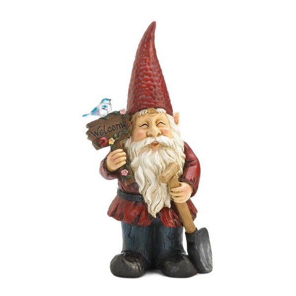 Home Welcome Gnome Solar Garden Decoration