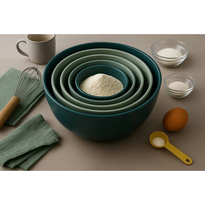 10-Piece Wheat PP Mixing Bowl Set With Lids