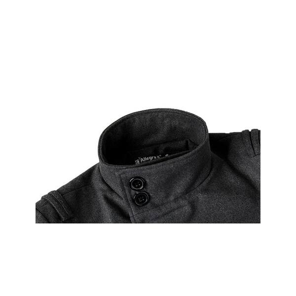 Shop Men Double Breasted Slant Pockets Front Split Back Casual